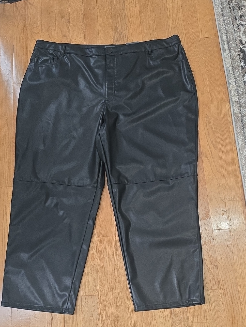 Worthington Brand Women's Plus Size Black Faux Leather Pants Size 22W